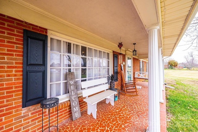 view of patio / terrace featuring covered porch