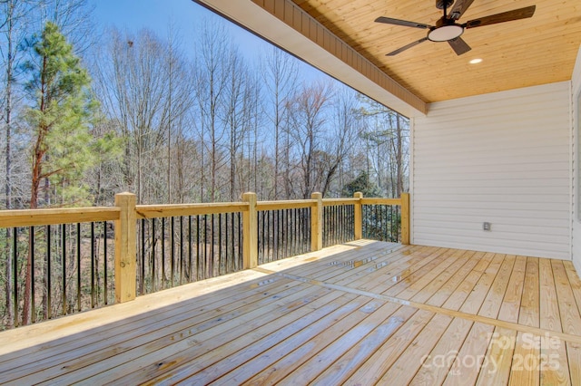 deck featuring a ceiling fan