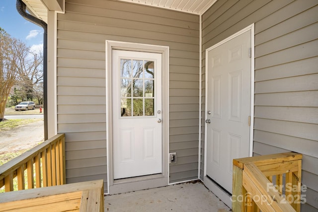view of doorway to property