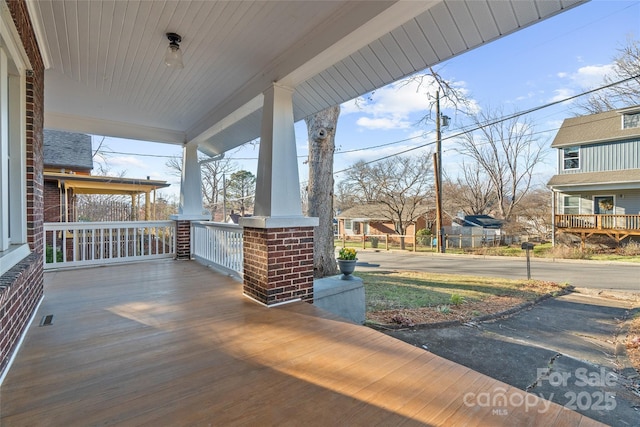 deck with a porch