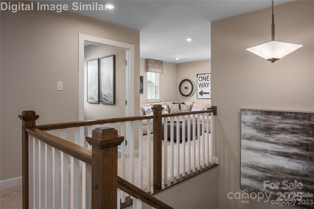 1240 Cottage Green Dr Unit 0132, Monroe, NC 28112 - hall with an upstairs landing, recessed lighting, and baseboards