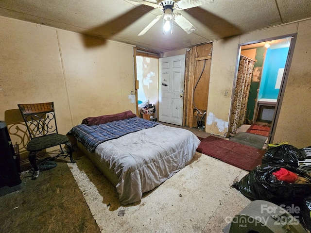 bedroom with a ceiling fan
