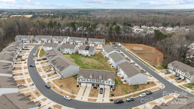 aerial view with a residential view