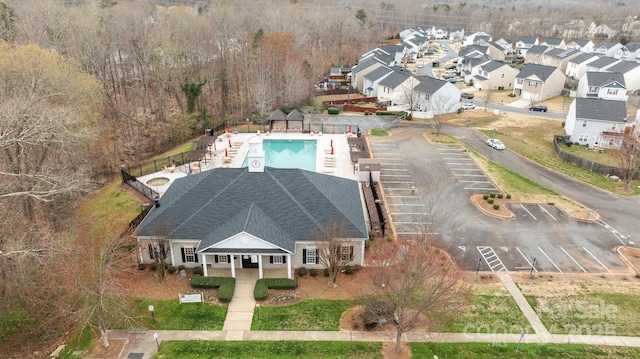 aerial view with a residential view