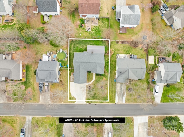 birds eye view of property featuring a residential view