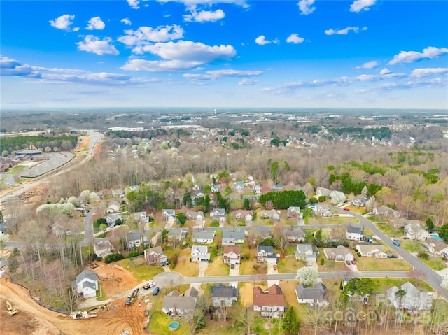 aerial view with a residential view