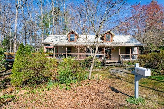 20 Meeks Rd, Black Mountain, NC 28711 - view of front of home with a porch and stucco siding