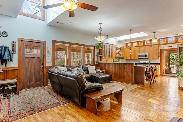20 Meeks Rd, Black Mountain, NC 28711 - living room with a skylight, a ceiling fan, and a healthy amount of sunlight