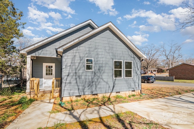 exterior space with crawl space