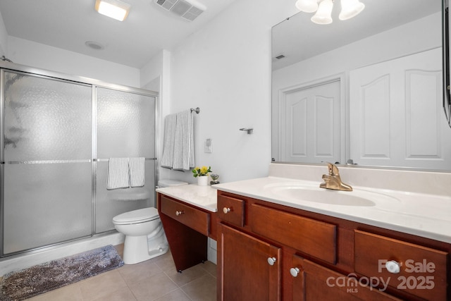 824 Wynnshire Dr Unit D, Hickory, NC 28601 - bathroom with vanity, toilet, tile patterned floors, and a shower stall