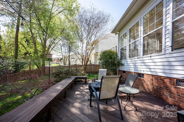 wooden deck with fence