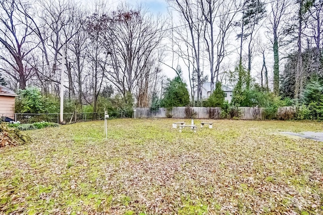 view of yard with fence