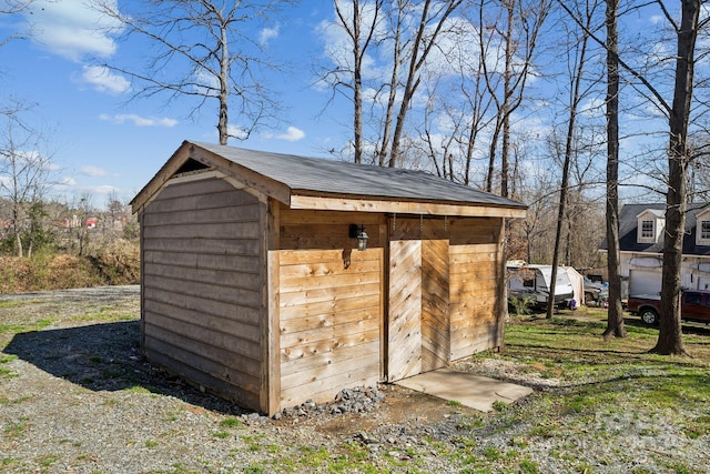 view of shed