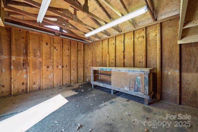 storage area with a sauna