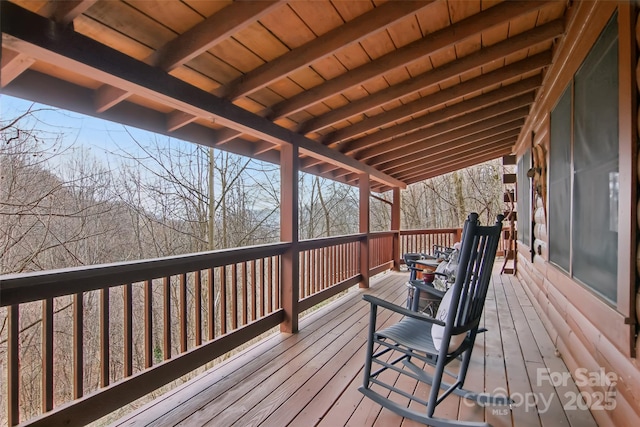 view of wooden deck