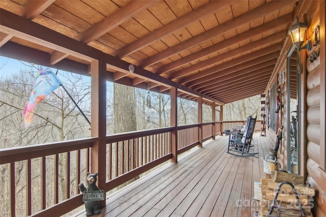 view of wooden deck