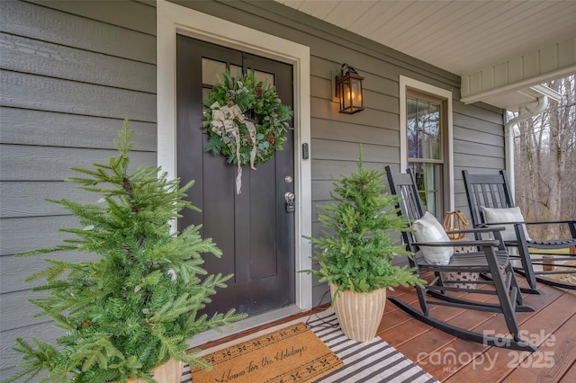 property entrance with a porch