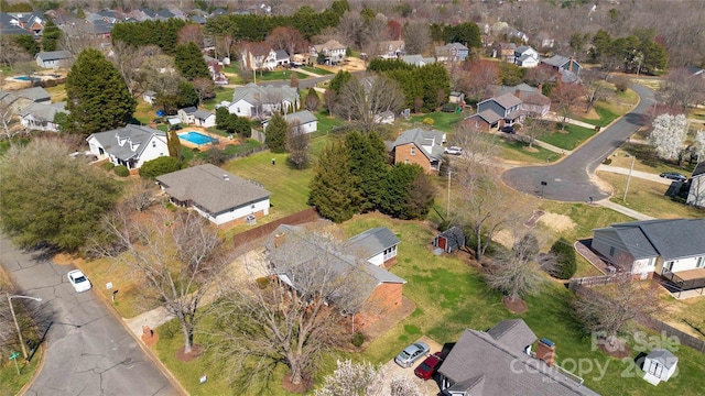 drone / aerial view featuring a residential view