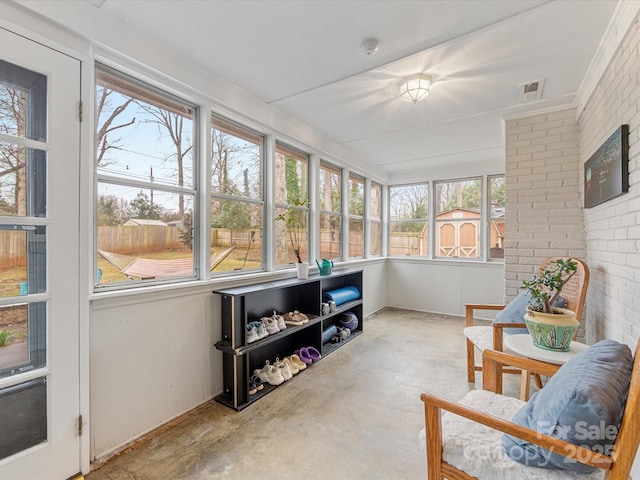 sunroom with visible vents