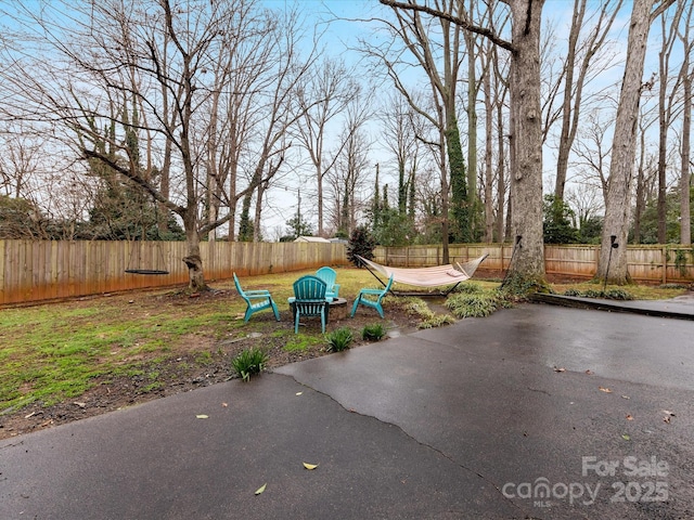 view of patio featuring a fenced backyard