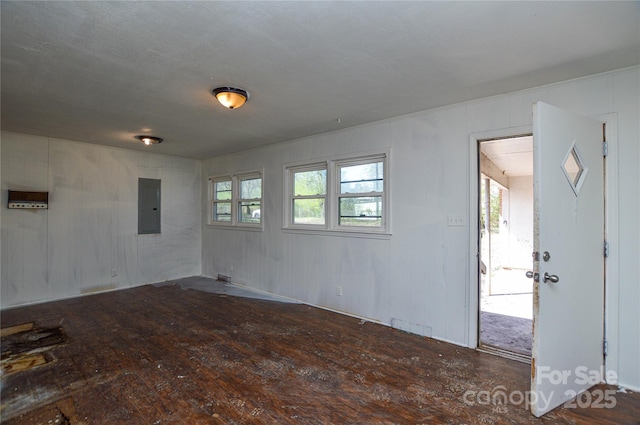 entryway featuring hardwood / wood-style flooring and electric panel