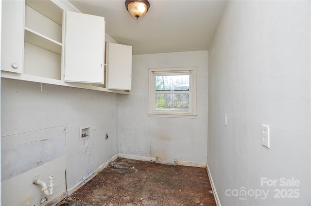 clothes washing area with gas dryer hookup and hookup for a washing machine