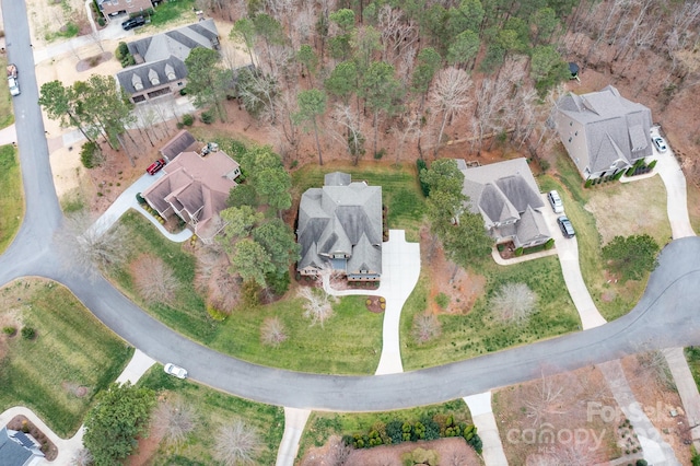 aerial view with a residential view