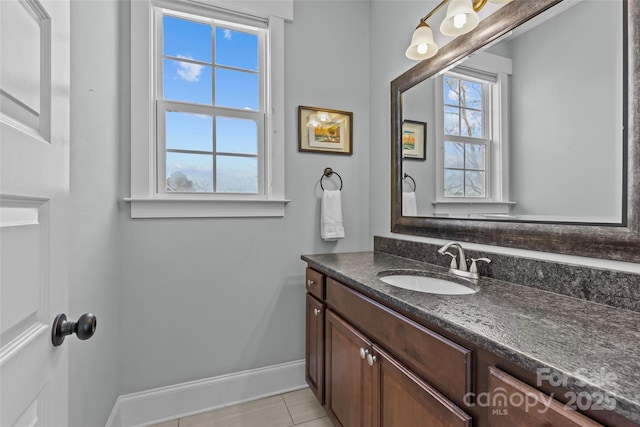 bathroom featuring vanity and baseboards