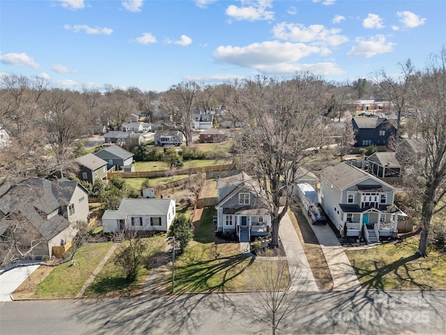 aerial view with a residential view