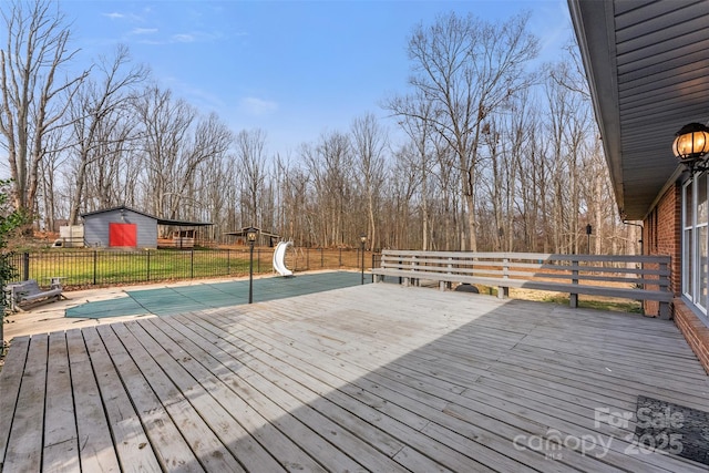 wooden deck with fence