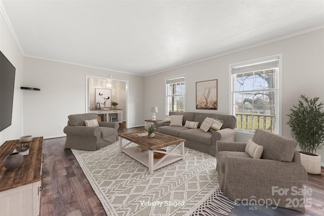 822 Bethlehem Rd, Kings Mountain, NC 28086 - living room with wood finished floors, ornamental molding, and baseboards