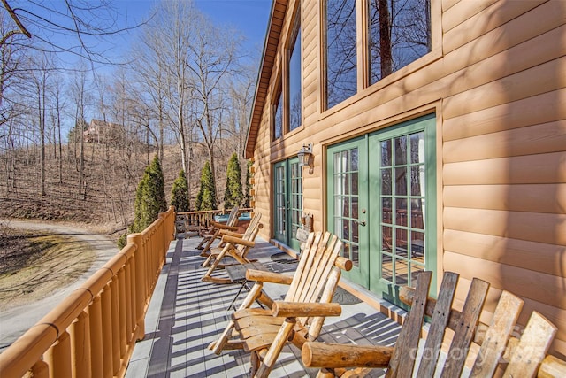 deck with french doors