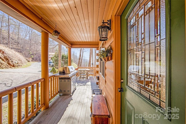 deck featuring covered porch