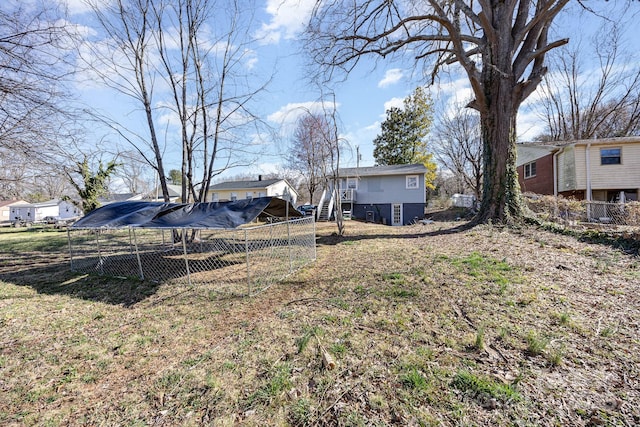 view of yard with fence