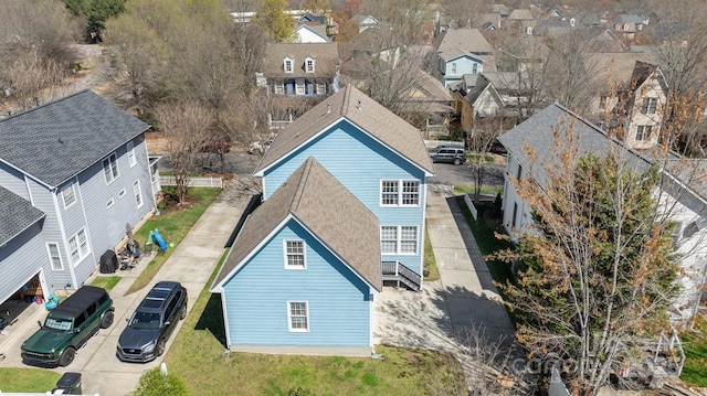 bird's eye view with a residential view