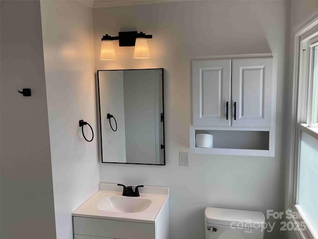 bathroom with toilet and vanity