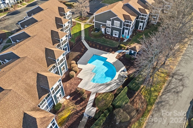 drone / aerial view featuring a residential view