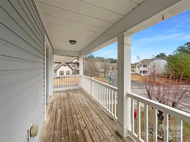 deck featuring a residential view