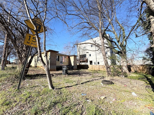 view of yard with fence