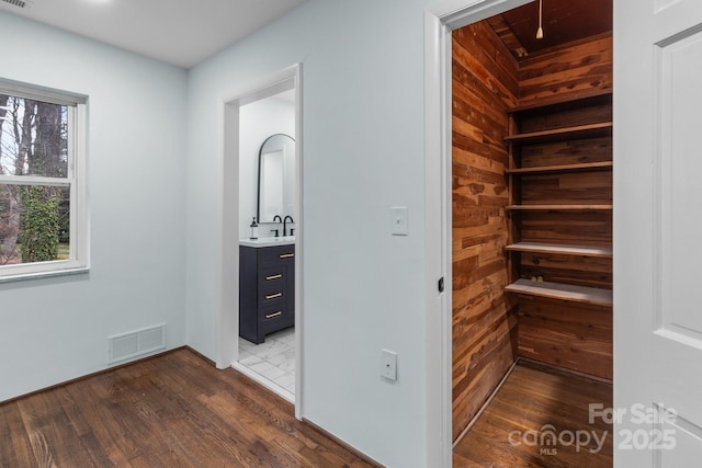 interior space featuring visible vents and a sauna