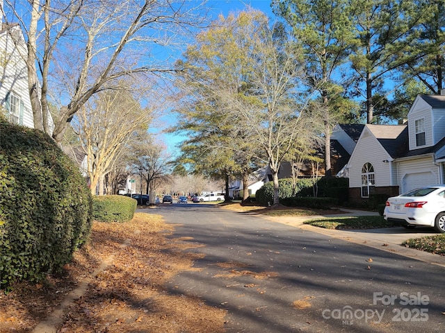 view of road with a residential view