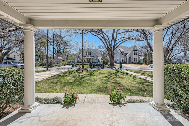 view of yard with a residential view