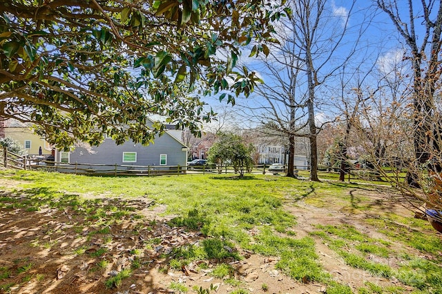 view of yard featuring fence