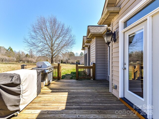 816 Springs Rd, Dallas, NC 28034 - wooden deck with grilling area