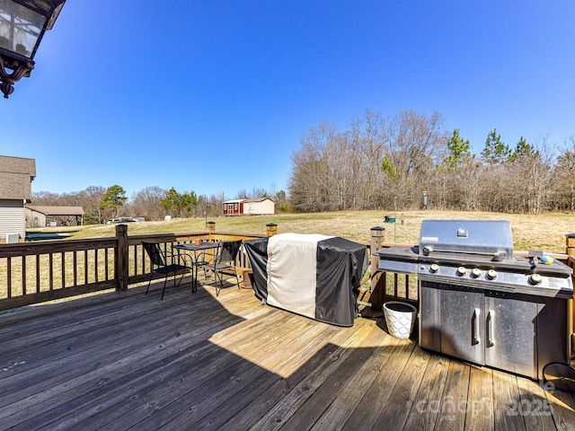 816 Springs Rd, Dallas, NC 28034 - wooden terrace with outdoor dining space and a lawn
