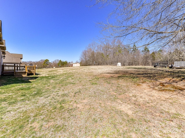 816 Springs Rd, Dallas, NC 28034 - view of grassy yard with a wooden deck