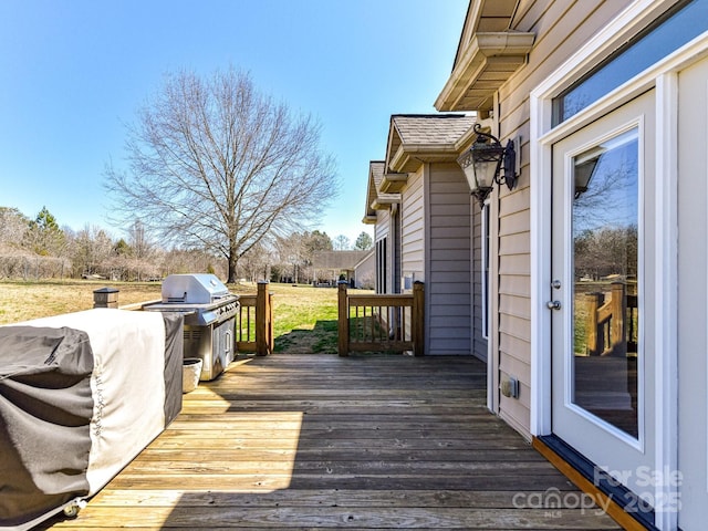 816 Springs Rd, Dallas, NC 28034 - wooden deck with grilling area