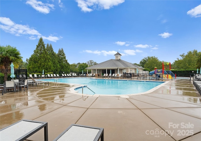 8806 Cool Meadow Dr, Huntersville, NC 28078 - community pool featuring fence, playground community, and a patio area