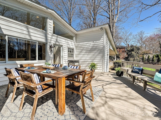 view of patio with an outdoor living space and outdoor dining area