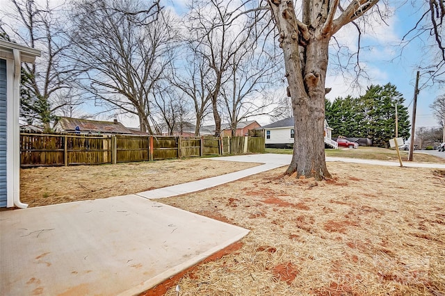 view of yard with fence